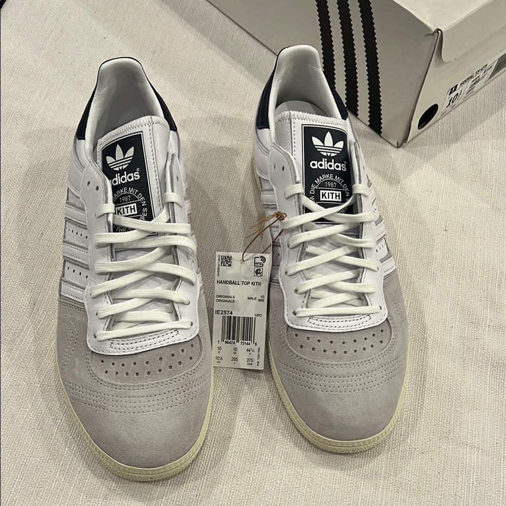 Adidas Kith White and Gray Sneakers